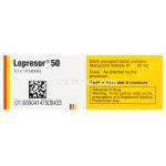 ロプレッサー Lopresor50、メトプロロール酒石酸塩50mg